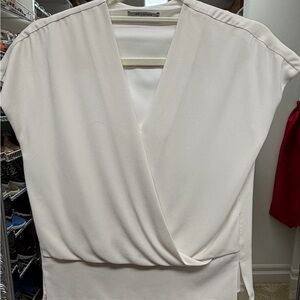 MM Lafleur Cream Draped Blouse